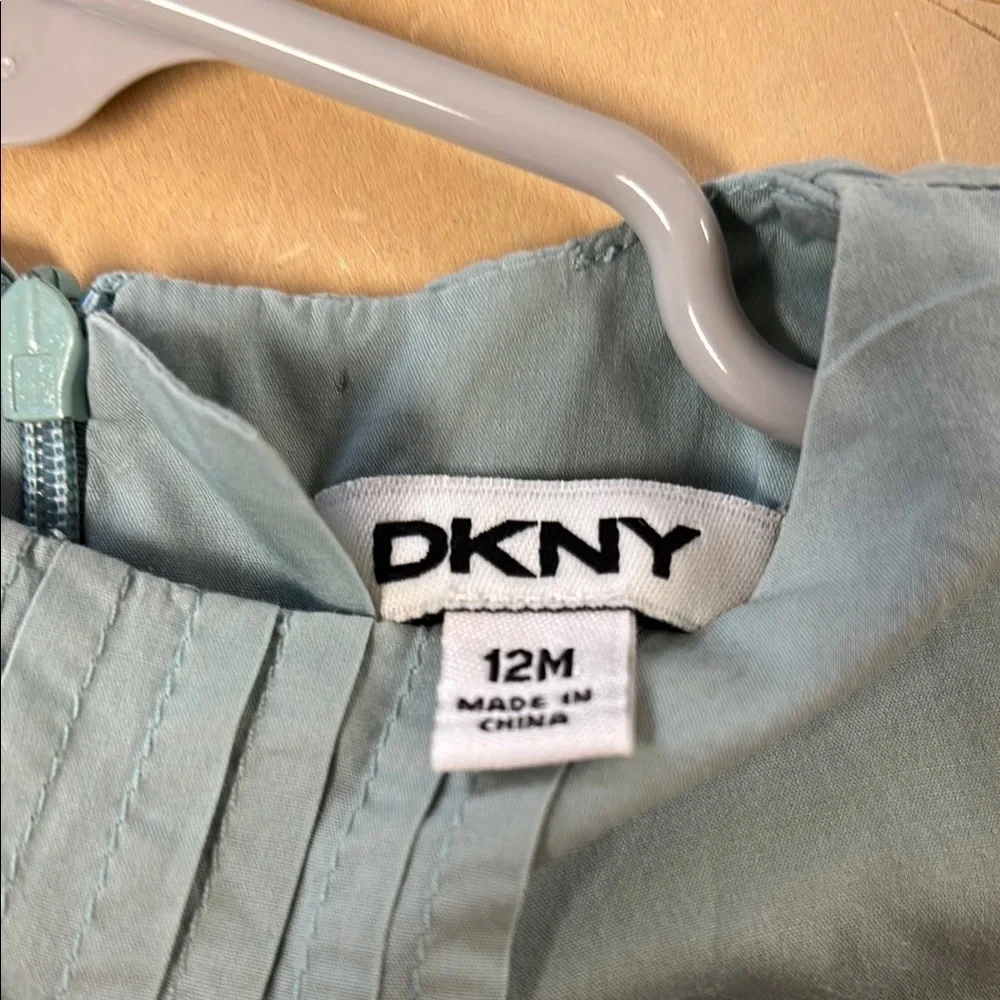 DKNY Kids Green Dress with Floral Embroidery Size 12M - Picture 2 of 10
